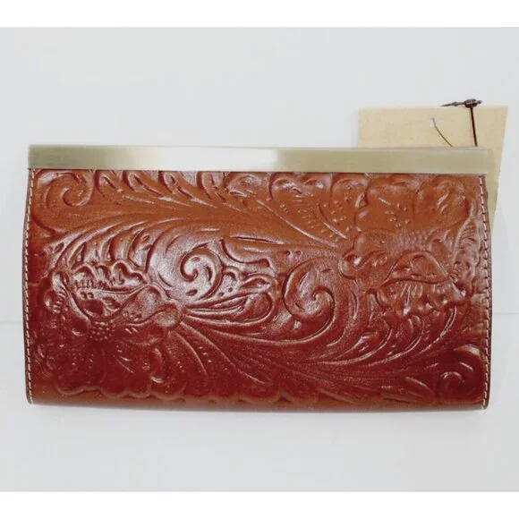 Nwt Patricia Nash Tooled leather Long Large Cauchy Clutch Wallet - Picture 3 of 6